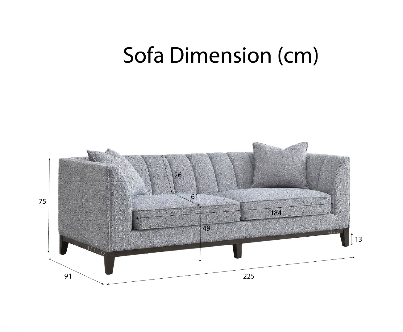 Cooper 3 Seater Sofa – Dolphin Bouclé | Mid-Century Modern