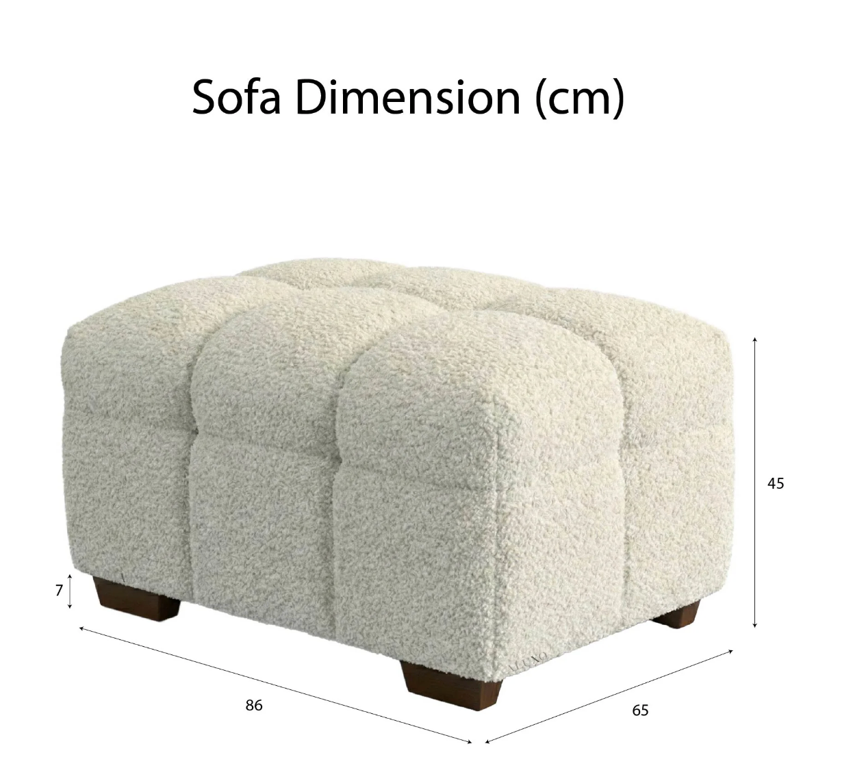 Tribeca Bubble Upholstered Footstool – Oatmeal Beige Bouclé