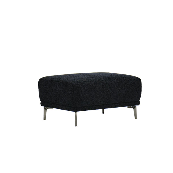 Albany Modular Footstool – Midnight Black Bouclé | Luxury Ottoman