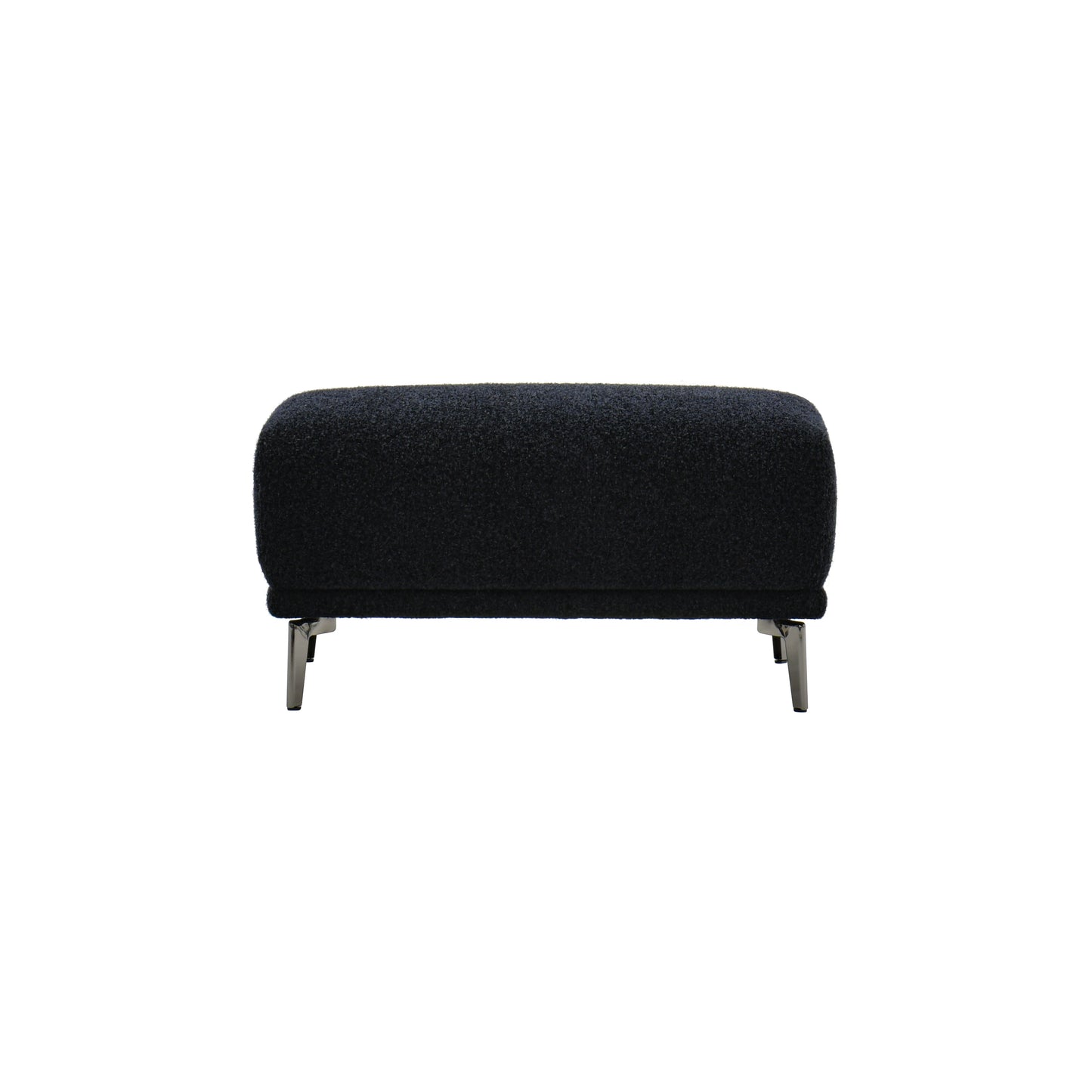 Albany Modular Footstool – Midnight Black Bouclé | Luxury Ottoman