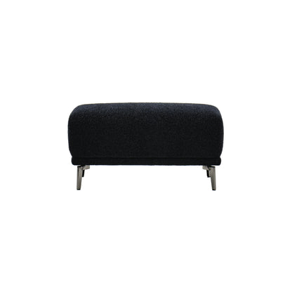 Albany Modular Footstool – Midnight Black Bouclé | Luxury Ottoman