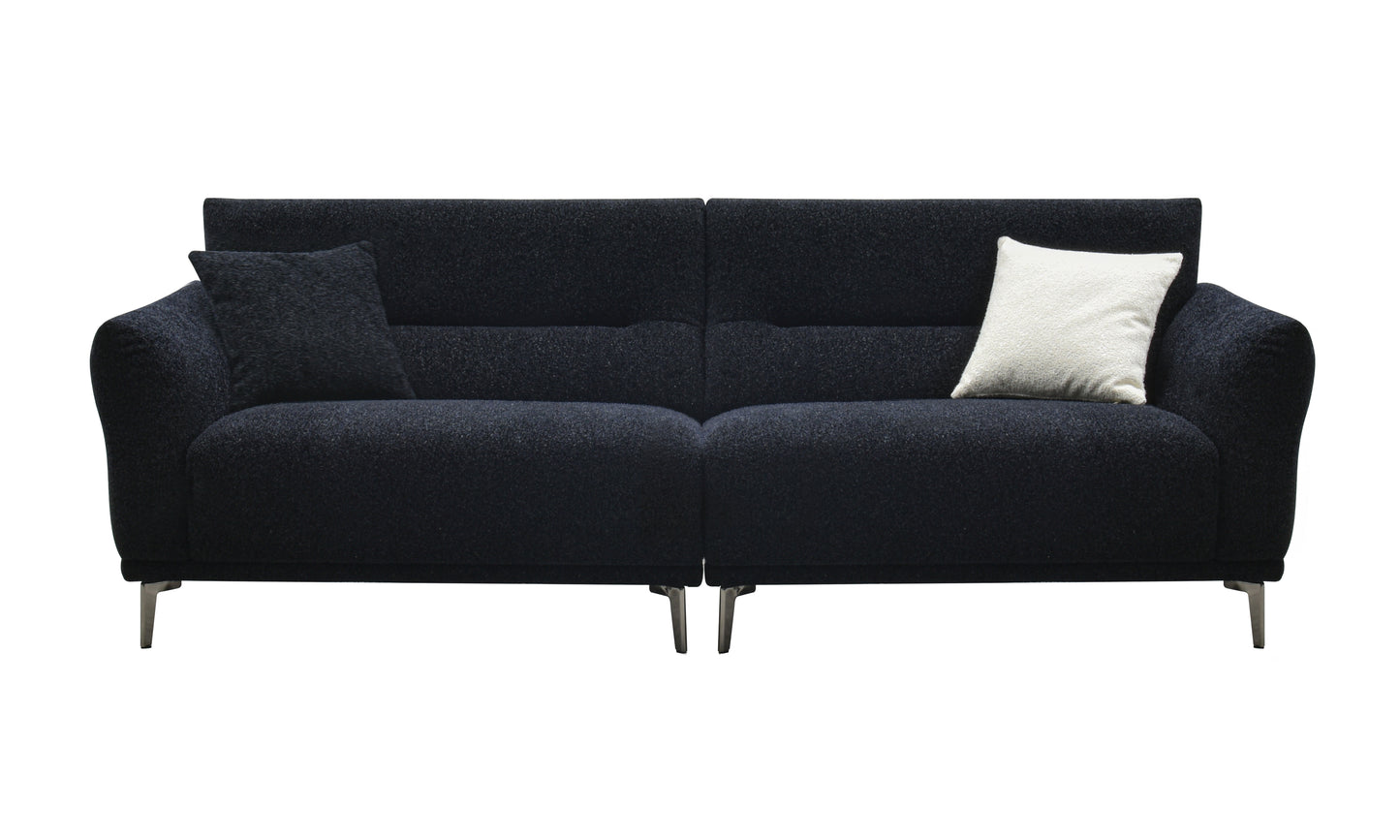 Albany 3 Seater Sofa – Midnight Black Bouclé | Deep Cushion Comfort