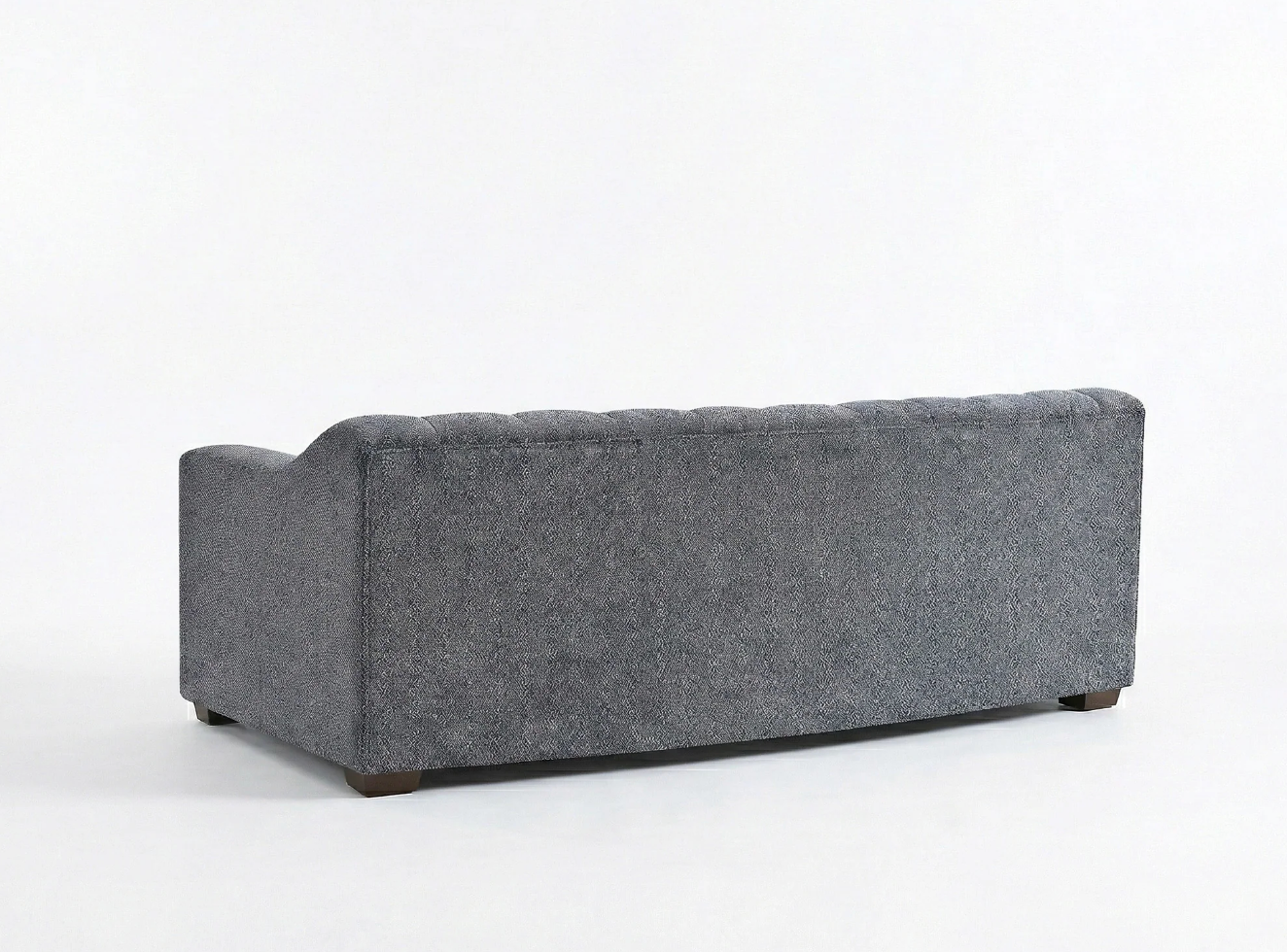 Astoria 3 Seater Sofa – Iron Bouclé | Deep Channel Stitched Design