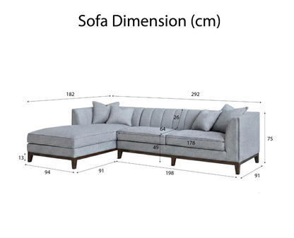 Cooper Left Hand Facing (LHF) Corner Sofa – Dolphin Bouclé | Mid-Century Modern