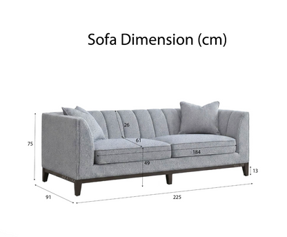 Cooper 3 Seater Sofa – Dolphin Bouclé | Mid-Century Modern