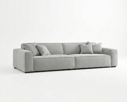 Dakota 4 Seater Large Sofa – Pebble Grey Bouclé | Feather-Filled