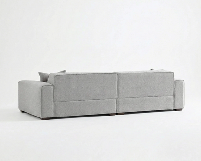 Dakota 4 Seater Large Sofa – Pebble Grey Bouclé | Feather-Filled