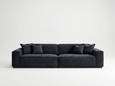 Dakota 4 Seater Large Sofa – Midnight Black Bouclé | Feather-Filled