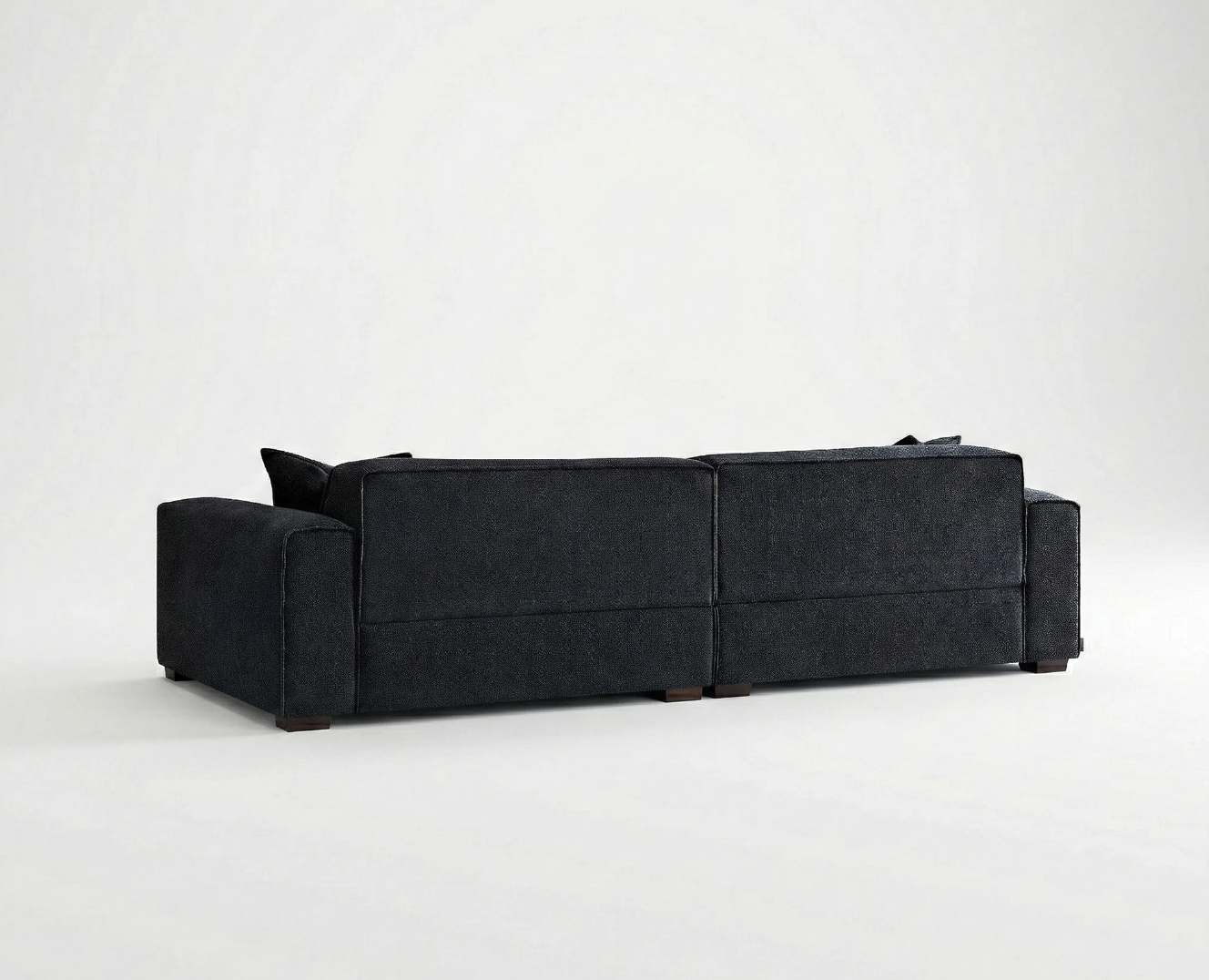 Dakota 4 Seater Large Sofa – Midnight Black Bouclé | Feather-Filled