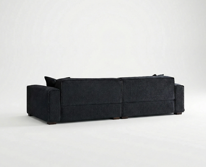 Dakota 4 Seater Large Sofa – Midnight Black Bouclé | Feather-Filled