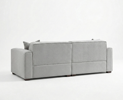Dakota 3 Seater Sofa – Pebble Grey Bouclé | Feather-Filled