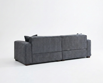 Dakota 3 Seater Sofa – Charcoal Grey Bouclé | Feather-Filled