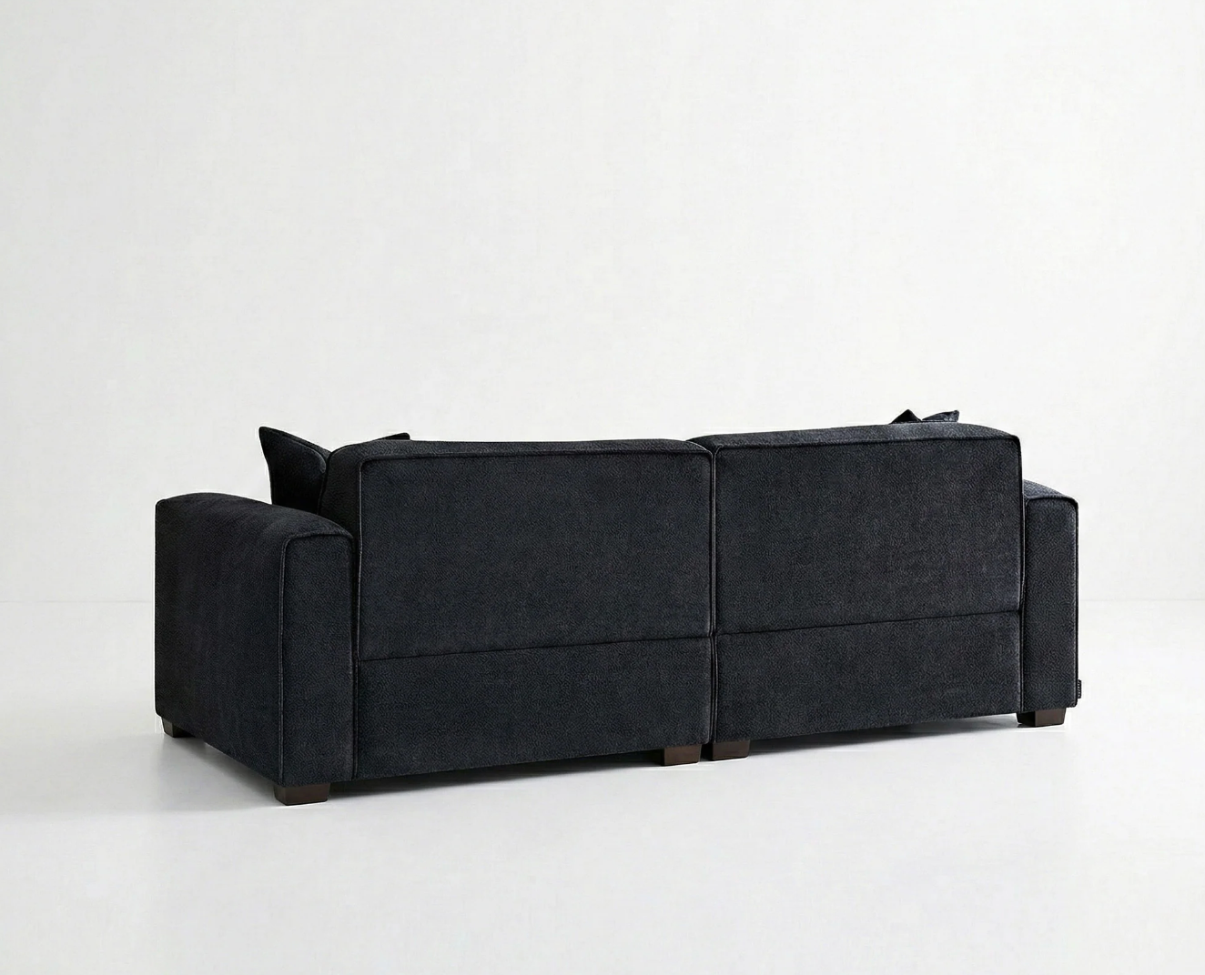 Dakota 3 Seater Sofa – Midnight Black Bouclé | Feather-Filled