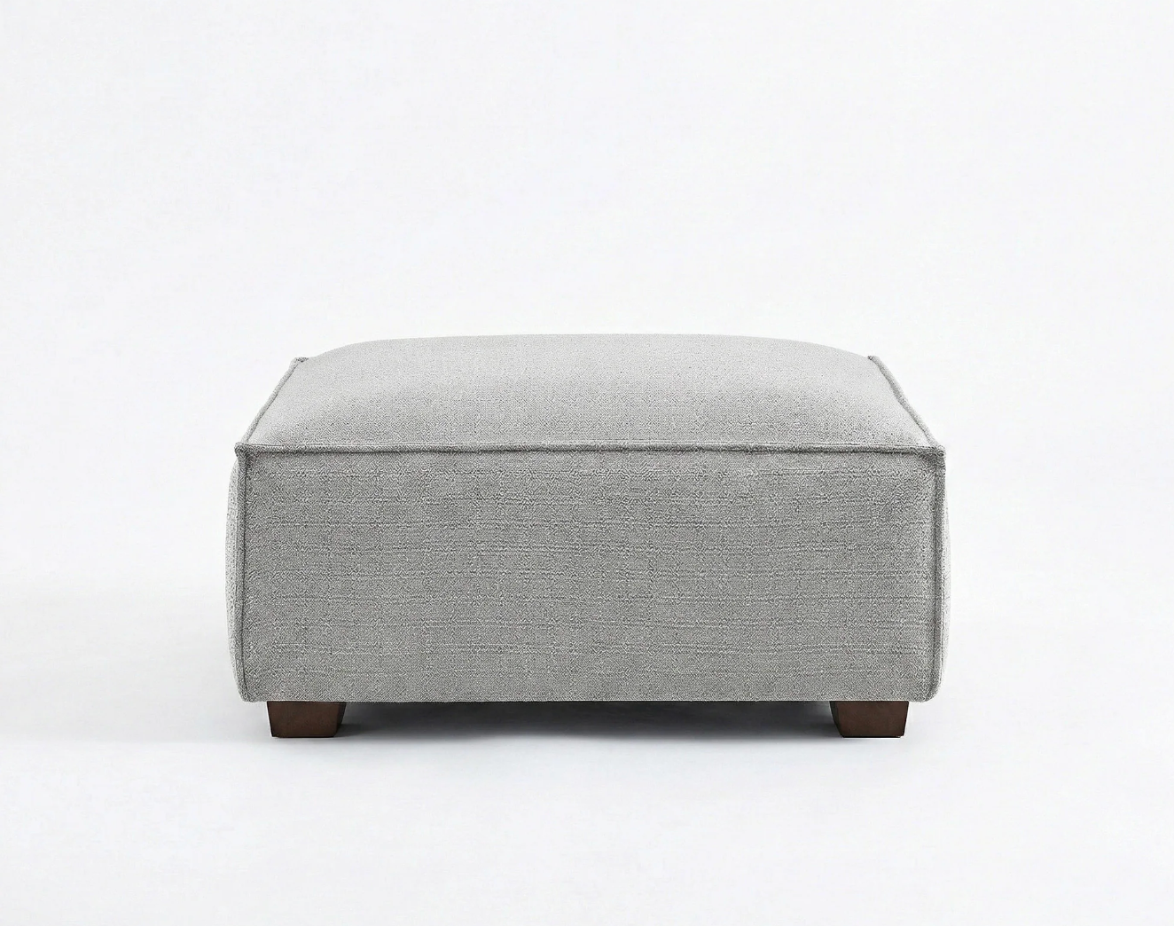 Dakota Modular Footstool – Pebble Grey Bouclé | Feather-Filled