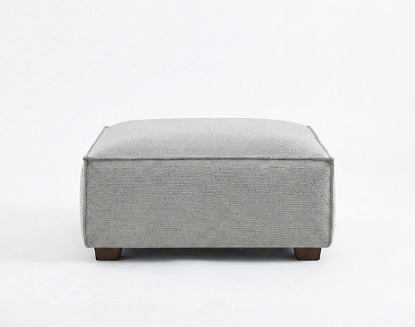 Dakota Modular Footstool – Pebble Grey Bouclé | Feather-Filled