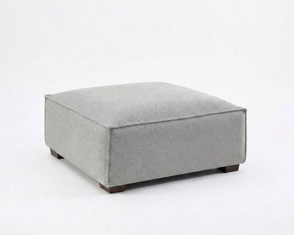 Dakota Modular Footstool – Pebble Grey Bouclé | Feather-Filled