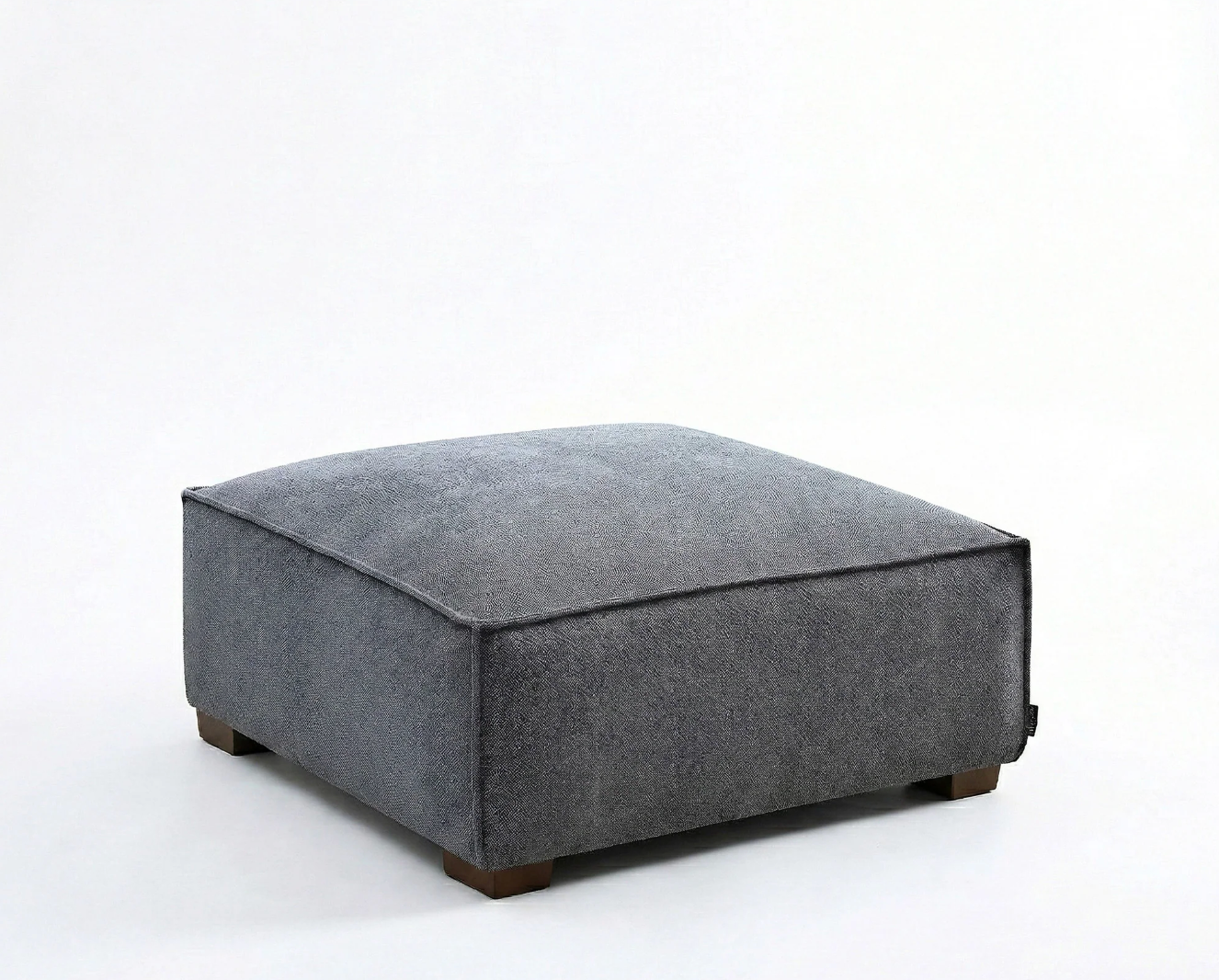 Dakota Modular Footstool – Charcoal Grey Bouclé | Feather-Filled