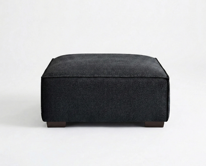 Dakota Modular Footstool – Midnight Black Bouclé | Feather-Filled