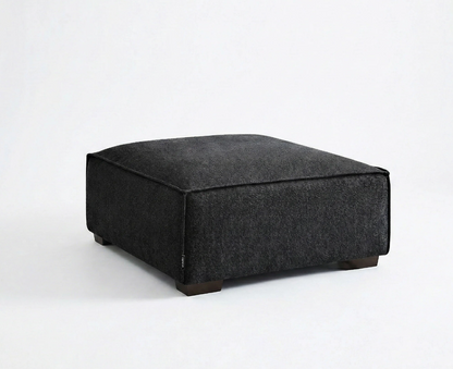 Dakota Modular Footstool – Midnight Black Bouclé | Feather-Filled