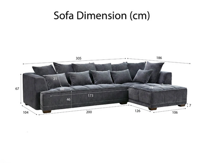 Gramercy Right Hand Facing (RHF) Corner Sofa – Steel Grey Velvet