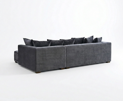 Gramercy Right Hand Facing (RHF) Corner Sofa – Steel Grey Velvet