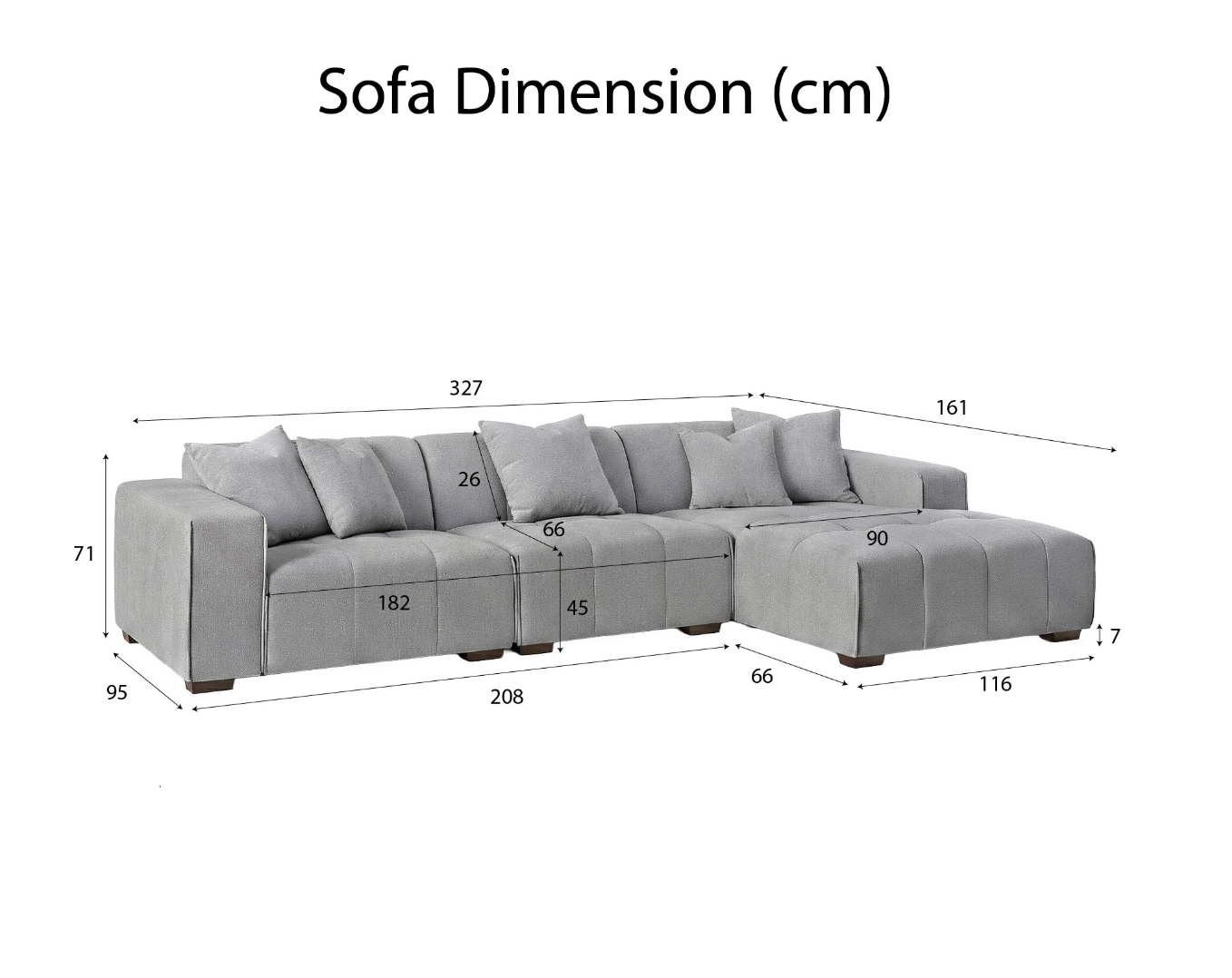 Leonard Right Hand Facing (RHF) Corner Sofa – Cloudy Grey Bouclé