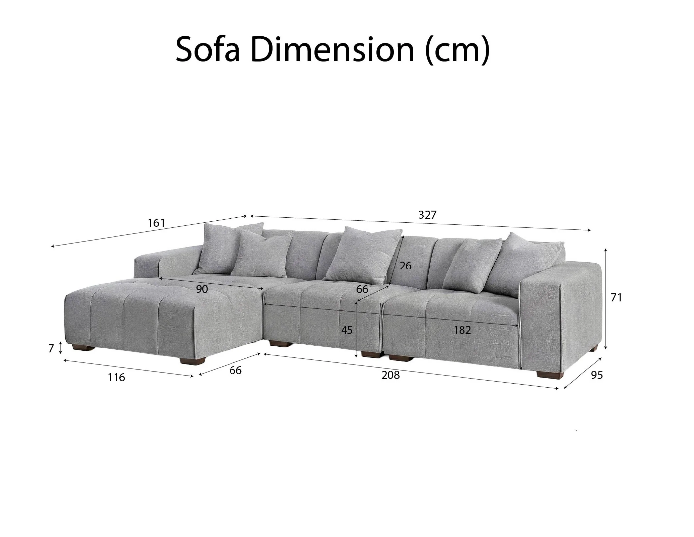 Leonard Left Hand Facing (LHF) Corner Sofa – Cloudy Grey Bouclé