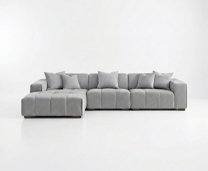 Leonard Left Hand Facing (LHF) Corner Sofa – Cloudy Grey Bouclé