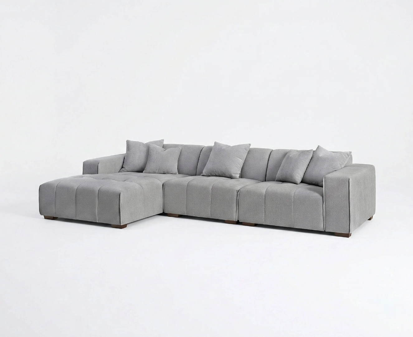 Leonard Left Hand Facing (LHF) Corner Sofa – Cloudy Grey Bouclé
