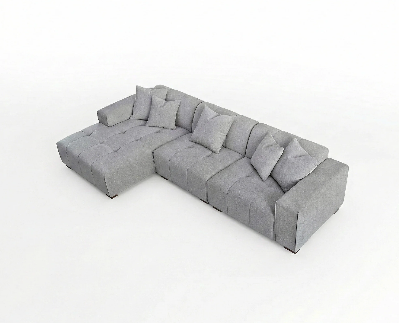 Leonard Left Hand Facing (LHF) Corner Sofa – Cloudy Grey Bouclé