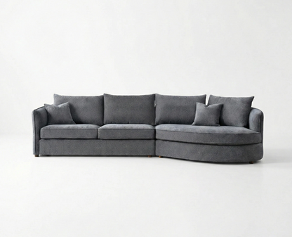 Rubin Right Hand Facing (RHF) Corner Sofa – Charcoal Grey Bouclé