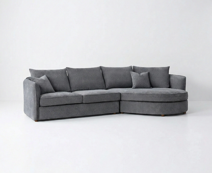 Rubin Right Hand Facing (RHF) Corner Sofa – Charcoal Grey Bouclé