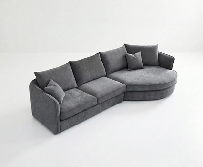 Rubin Right Hand Facing (RHF) Corner Sofa – Charcoal Grey Bouclé