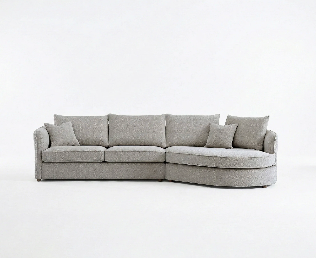 Rubin Right Hand Facing (RHF) Corner Sofa – Pebble Grey Bouclé