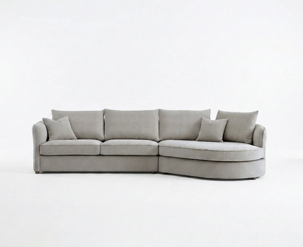 Rubin Right Hand Facing (RHF) Corner Sofa – Pebble Grey Bouclé