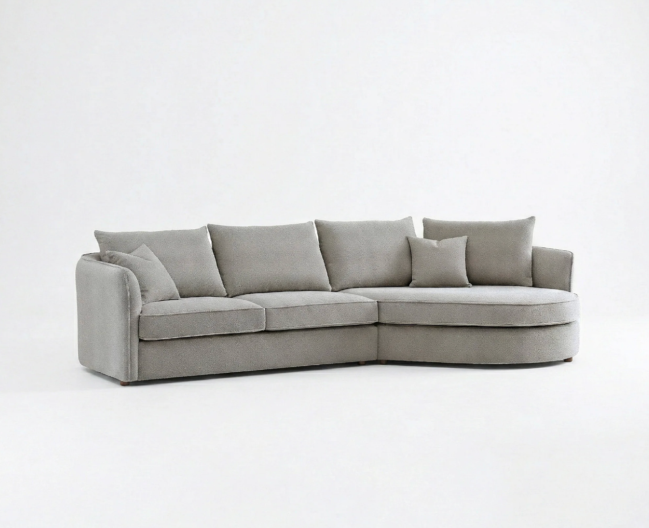 Rubin Right Hand Facing (RHF) Corner Sofa – Pebble Grey Bouclé