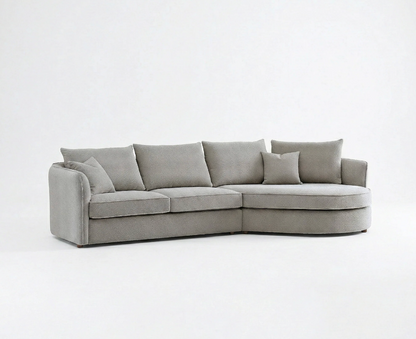 Rubin Right Hand Facing (RHF) Corner Sofa – Pebble Grey Bouclé
