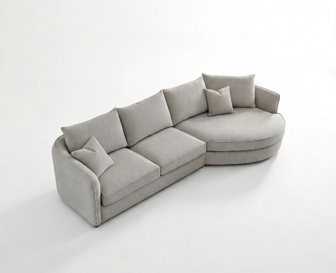 Rubin Right Hand Facing (RHF) Corner Sofa – Pebble Grey Bouclé