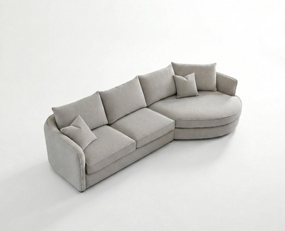 Rubin Right Hand Facing (RHF) Corner Sofa – Pebble Grey Bouclé