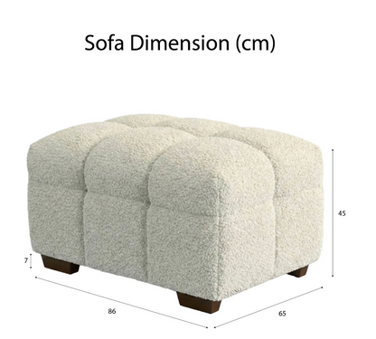 Tribeca Bubble Upholstered Footstool – Oatmeal Beige Bouclé