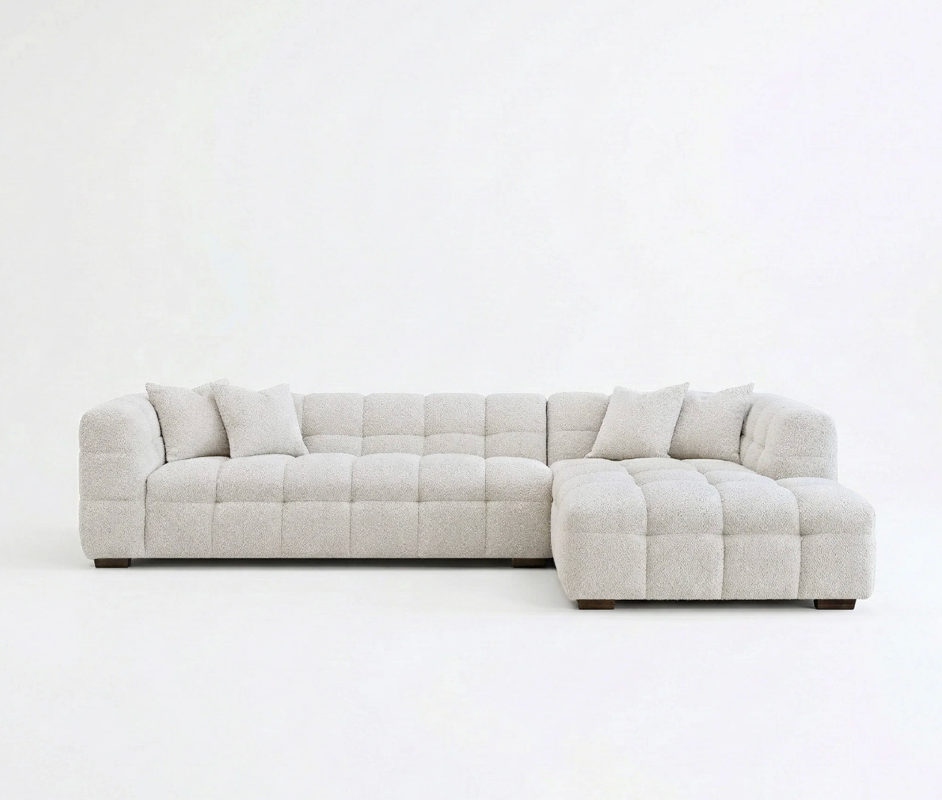 Tribeca Bubble Right Hand Facing (RHF) Corner Sofa – Oatmeal Beige Bouclé