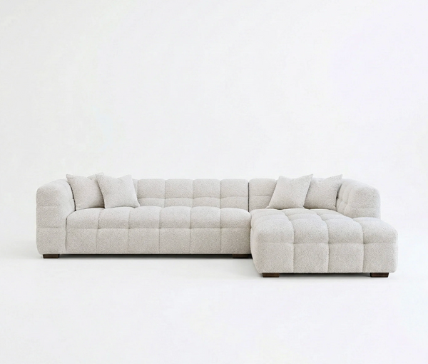 Tribeca Bubble Right Hand Facing (RHF) Corner Sofa – Oatmeal Beige Bouclé