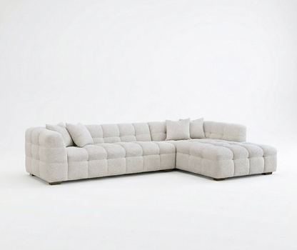 Tribeca Bubble Right Hand Facing (RHF) Corner Sofa – Oatmeal Beige Bouclé