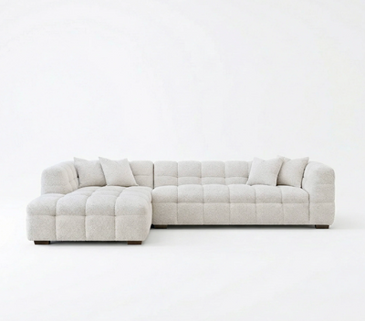 Tribeca Bubble Left Hand Facing (LHF) Corner Sofa – Oatmeal Beige Bouclé