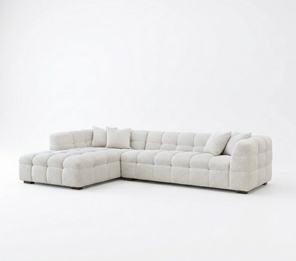 Tribeca Bubble Left Hand Facing (LHF) Corner Sofa – Oatmeal Beige Bouclé