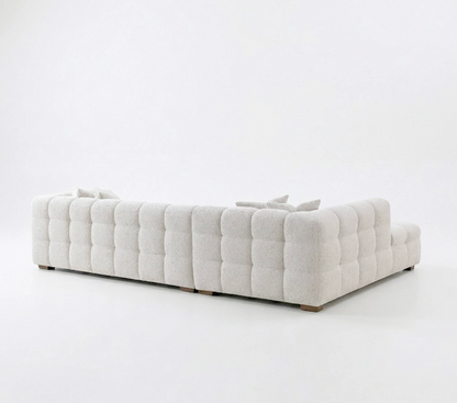 Tribeca Bubble Left Hand Facing (LHF) Corner Sofa – Oatmeal Beige Bouclé