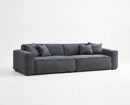 Dakota 4 Seater Large Sofa – Charcoal Grey Bouclé | Feather-Filled