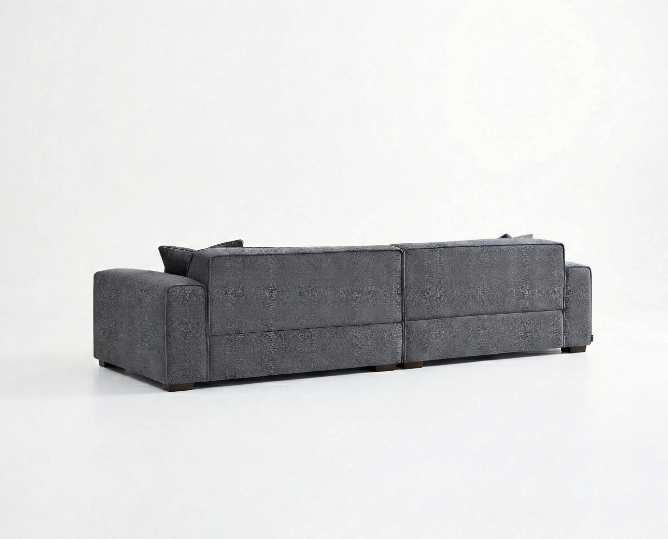 Dakota 4 Seater Large Sofa – Charcoal Grey Bouclé | Feather-Filled