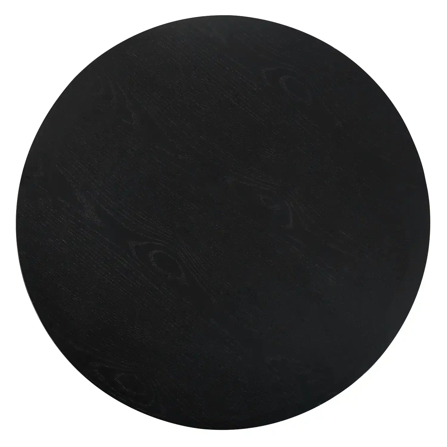 Vivid Black Wooden Round Coffee Table