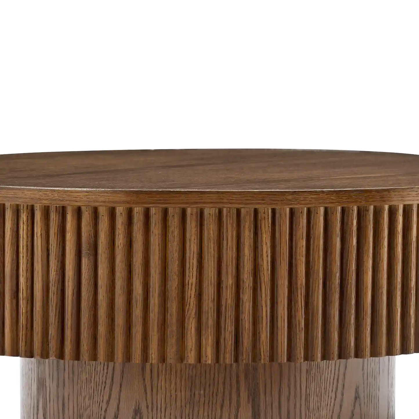 Vivid Brown Wooden Round Coffee Table